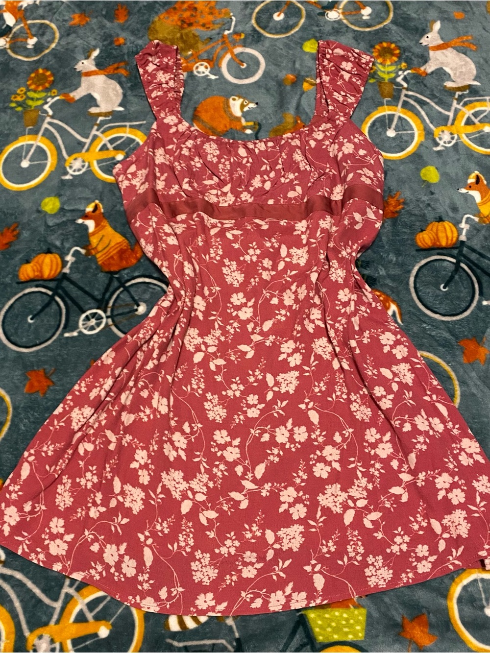 No Boundaries Pink Floral Tie-Back Babydoll Mini Sundress - Women’s XL